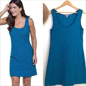 Toad&Co Teal Blue Organic Cotton Blend Samba Wave Tank Dress Women’s Large